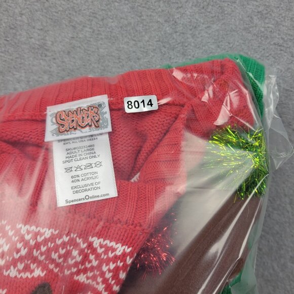 Spencers Workshop Christmas Ugly Sweater Deer Reindeer Mens Large Light Up - Picture 16 of 16